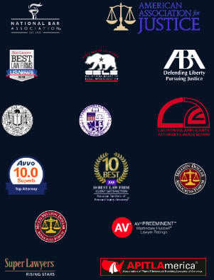 National Bar Association, American Association for Justice, U.S. News Best Law Firms, State Bar of California Board of Legal Specialization, American Bar Association, Avvo 10.0, AV Preeminent Martindale-Hubbell, Super Lawyers Rising Stars, Million Dollar Advocates Forum and more